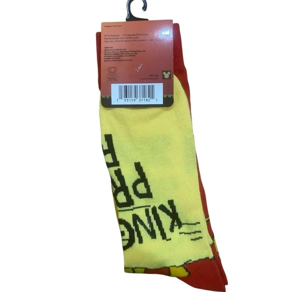 Disney Lion King Mufasa Red Crew Socks